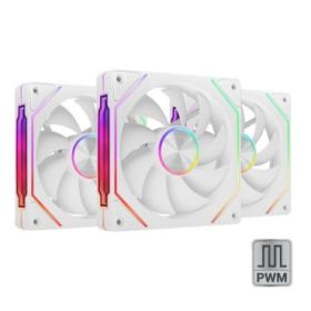 Mars Gaming MF-LINKFINITYKIT2 Pack de 3 Ventiladores de 120mm - Iluminacion ARGB Infinity Mirror - Silencioso 12dB - Modular Lin
