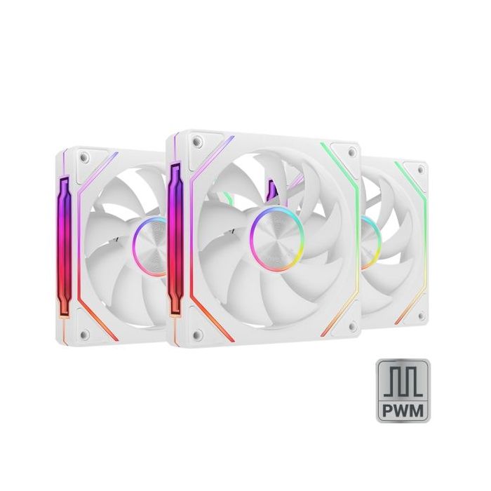 Mars Gaming MF-LINKFINITYKIT2 Pack de 3 Ventiladores de 120mm - Iluminacion ARGB Infinity Mirror - Silencioso 12dB - Modular Lin