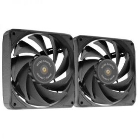 Mars Gaming MF-NCLX2 Kit de Ventiladores PWM - Aspas Hibridas - Rodamientos FDB de Cobre - Pads Antivibracion - Control Preciso