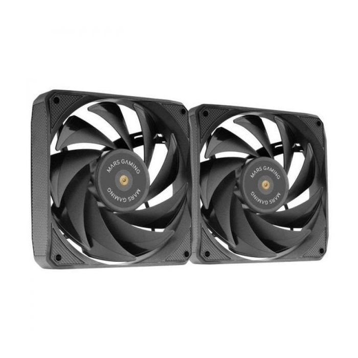 Mars Gaming MF-NCLX2 Kit de Ventiladores PWM - Aspas Hibridas - Rodamientos FDB de Cobre - Pads Antivibracion - Control Preciso