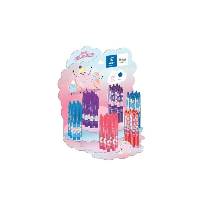Pilot Sweet Paradise Expositor de 24 Boligrafos Frixion Ball + 24 Boligrafos Frixion Ball Clicker - Borrables - Recargables - Ti