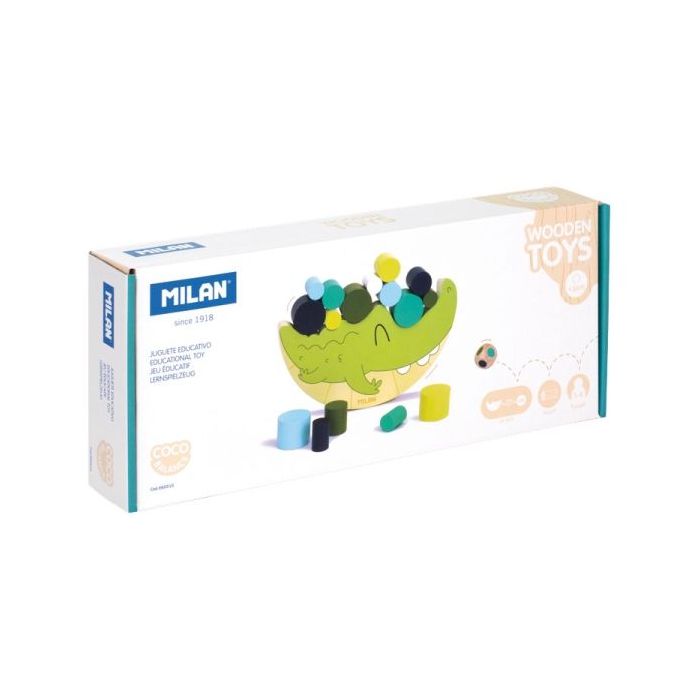 Milan Coco Balance Juguete Educativo de Madera - Cilindros Aplilables - de 1 a 6 Jugadores - Multicolor