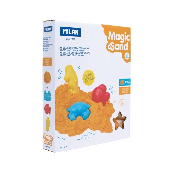 Milan Magic Sand Arena Cinetica - Incluye Moldes - a Partir de 18 Meses - Color Naranja