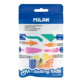 Milan Herramientas de Modelado - 2 Mangos - 8 Puntas Surtidas - Colores Surtidos