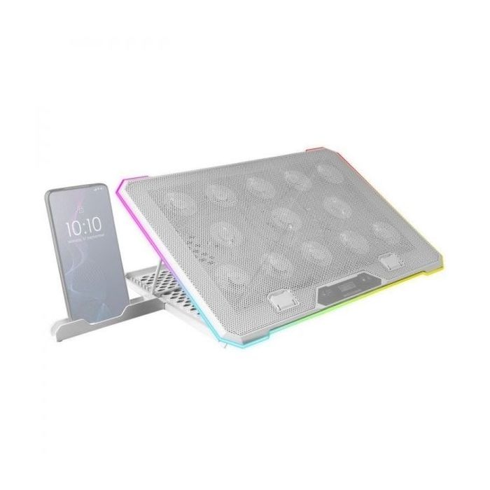 Mars Gaming MNBC13 Base de Refrigeracion Avanzada - 13 Ventiladores Ultrasilenciosos - Iluminacion RGB Personalizable - 2 Puerto