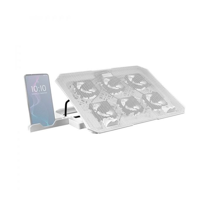 Mars Gaming MNBC23 Base de Refrigeracion - 6 Ventiladores LED Azul - Stand Ajustable - Estructura Robusta - Soporte Smartphone -