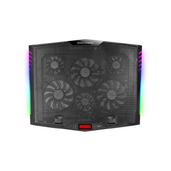 Mars Gaming MNBC5 Base de Refrigeracion para Portatil hasta 19  - 6 Ventiladores - 7 Posiciones de Inclinacion - Iluminacion ARG