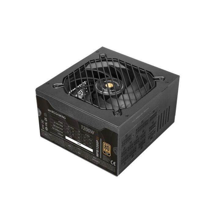 Mars Gaming MPB1200PSI Fuente de Alimentacion ATX - 1200W - Ventilador 140mm - 80 Plus Gold - Silencioso 14dB - Cableado Modular