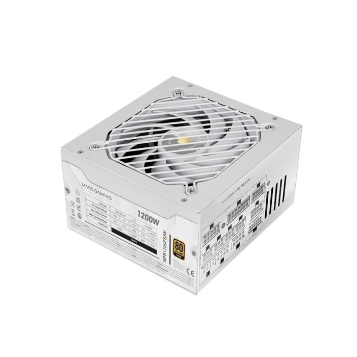 Mars Gaming MPB1200PSI Fuente de Alimentacion ATX - 1200W - Ventilador 140mm - 80 Plus Gold - Silencioso 14dB - Cableado Modular