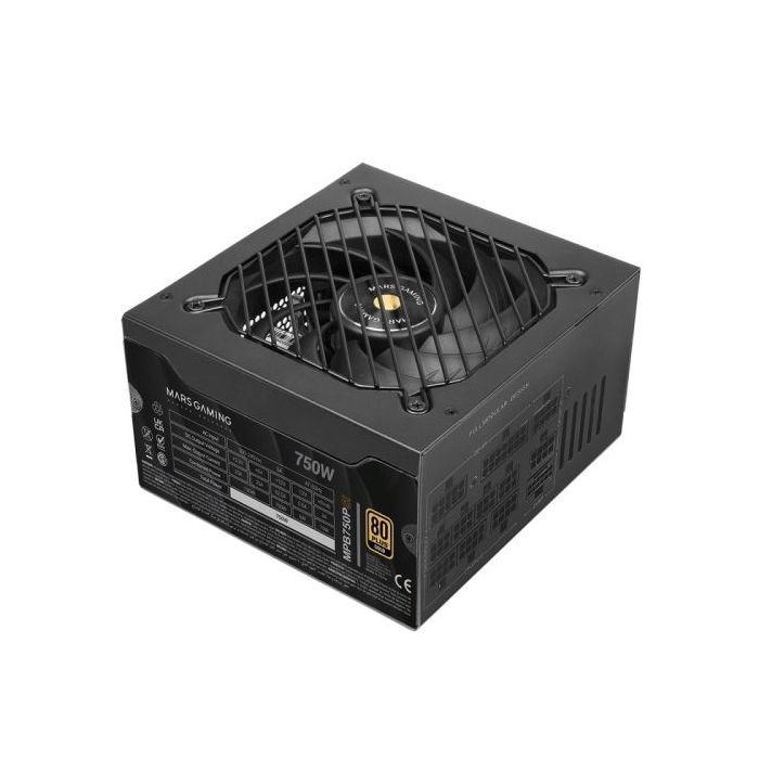 Mars Gaming MPB750PSI Fuente de Alimentacion ATX - 750W - 80 Plus Gold - Ventilador 140mm - Silencioso 12dB - Cableado Modular -