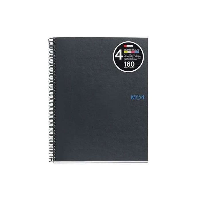 Miquel Rius Notebook4 Cuaderno de Espiral Formato A5 - 160 Hojas de 90gr Microperforadas con 2 Taladros - Cubiertas de Carton Ex