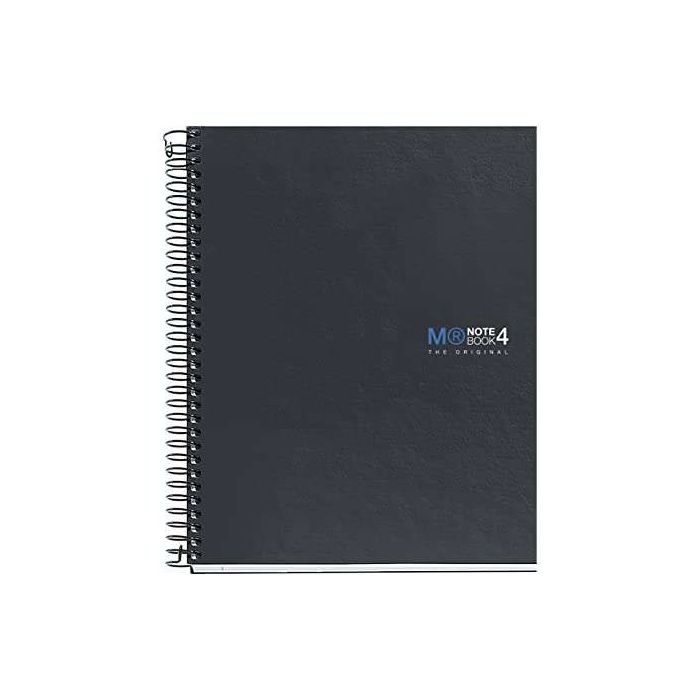 Miquel Rius Notebook4 Cuaderno de Espiral Formato A5 - 160 Hojas Lisas Microperforadas con 2 Taladros - Cubiertas de Carton Extr