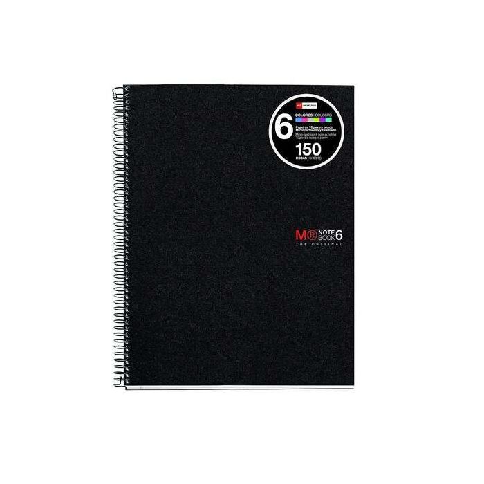 Miquel Rius Notebook6 Cuaderno de Espiral Formato A4 - 150 Hojas de 70gr Microperforadas con 2 Taladros - Cubiertas de Polipropi