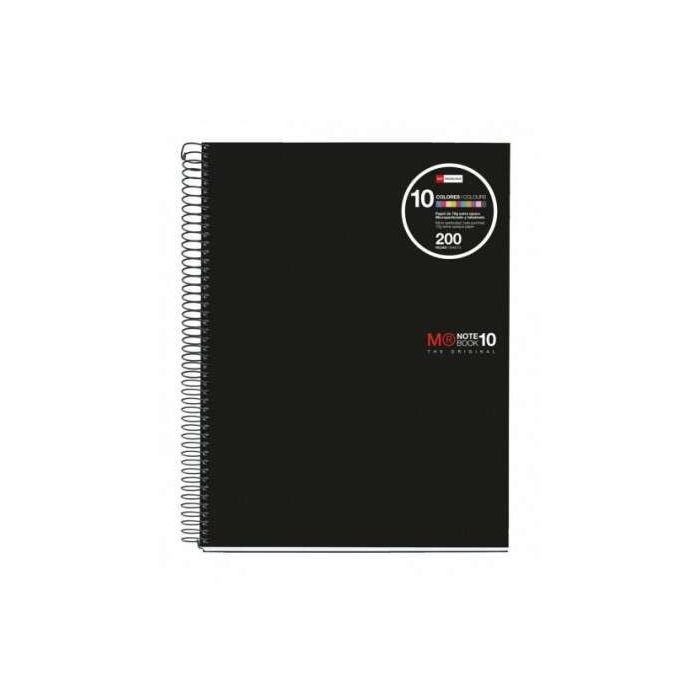 Miquel Rius Notebook10 Cuaderno de Espiral Formato A4 - 200 Hojas de 70gr Microperforadas con 4 Taladros - Cubiertas de Poliprop