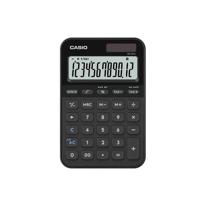 Casio SL-20YC Calculadora de Sobremesa con Pantalla LCD de 12 Digitos - Calculo de Impuestos, Porcentajes, Raiz Cuadrada etc...