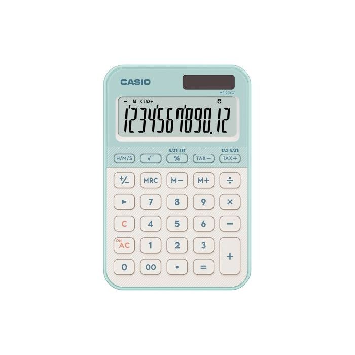 Casio SL-20YC Calculadora de Sobremesa con Pantalla LCD de 12 Digitos - Calculo de Impuestos, Porcentajes, Raiz Cuadrada etc...