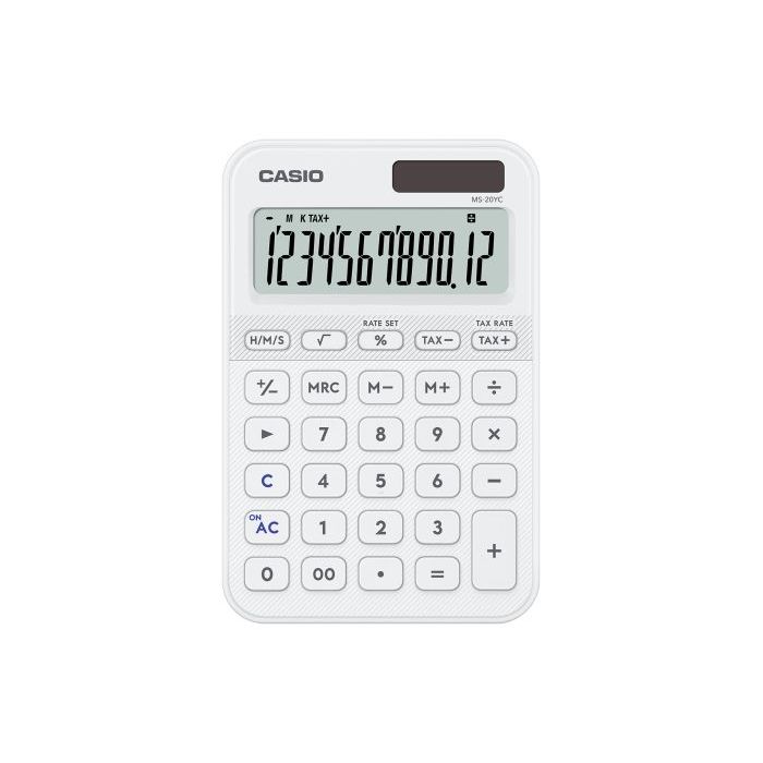 Casio SL-20YC Calculadora de Sobremesa con Pantalla LCD de 12 Digitos - Calculo de Impuestos, Porcentajes, Raiz Cuadrada etc...