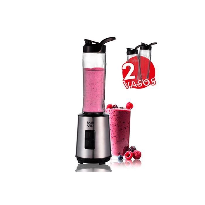 Muvip Batidora Smoothie 300W Inox 2 Vasos 600ml - Color Varios