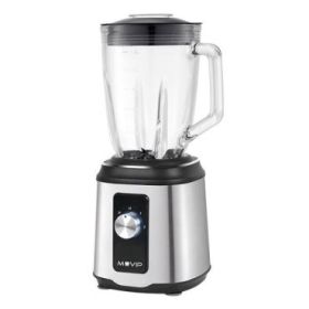 Muvip Batidora de Vaso 1800W 1.5L - 2 Velocidades - Funcion Pulse - Cuerpo Acero Inoxidable - Cuchillas Dentadas con Recubrimien