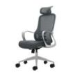 Oqonos Cherg 008 Silla de Oficina Ergonomica con Reposacabezas Cervical Ajustable, Respaldo de Malla Transpirable, Piston de Gas