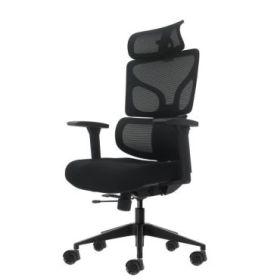 Oqonos Cherg 010 Silla de Oficina Ergonomica con Reposacabezas Cervical Ajustable, Respaldo y Asiento de Malla Elastica, Reposab
