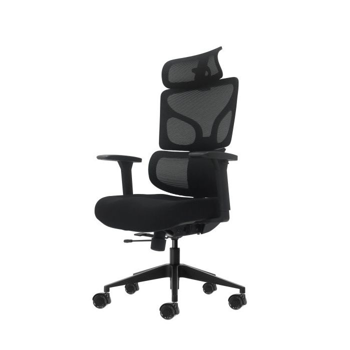 Oqonos Cherg 010 Silla de Oficina Ergonomica con Reposacabezas Cervical Ajustable, Respaldo y Asiento de Malla Elastica, Reposab