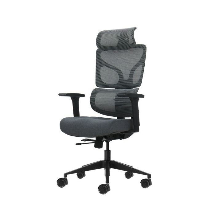 Oqonos Cherg 011 Silla de Oficina Ergonomica con Reposacabezas Cervical Ajustable, Respaldo y Asiento de Malla Elastica, Reposab