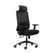 Oqonos Cherg 016 Silla de Oficina Ergonomica con Reposacabezas Cervical Ajustable, Tejido Impermeable, Mecanismo Autobalanceado,