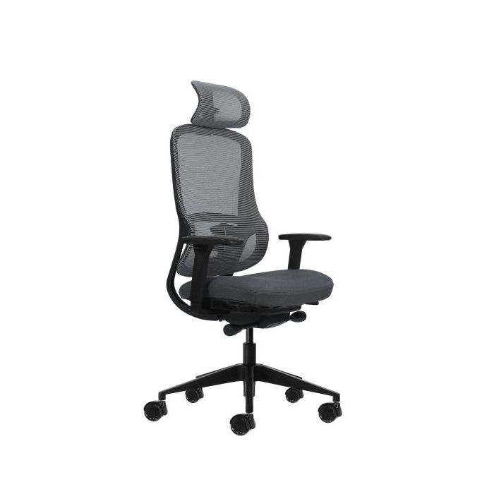Oqonos Cherg 019 Silla de Oficina Ergonomica con Reposacabezas Cervical Ajustable, Mecanismo Autobalanceado, Reposabrazos 4D, As