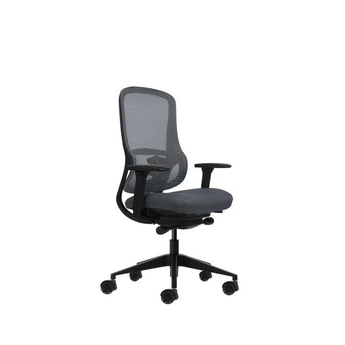 Oqonos Cherg 020 Silla de Oficina Ergonomica con Mecanismo Autobalanceado, Reposabrazos 4D, Asiento Deslizable y Ruedas de Silic