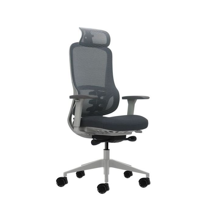 Oqonos Cherg 022 Silla de Oficina Ergonomica con Reposacabezas Cervical Ajustable, Mecanismo Autobalanceado, Reposabrazos 4D, As