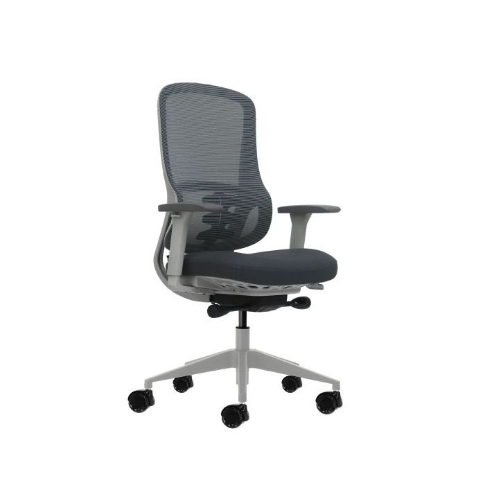 Oqonos Cherg 023 Silla de Oficina Ergonomica con Mecanismo Autobalanceado, Reposabrazos 4D, Asiento Deslizable y Ruedas de Silic