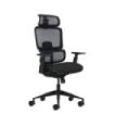 Oqonos Cherg 027 Silla de Oficina Ergonomica con Reposacabezas Cervical Ajustable, Respaldo y Asiento de Malla Elastica, Respald