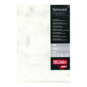 Apli Pack de 100 Hojas de Papel Textura Marmol - Ideal para Impresiones Especiales - Compatible con Impresoras Inkjet y Laser -