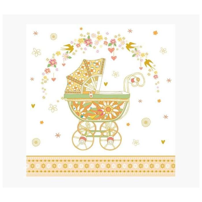 Pictura Tarjeta Arabesque - 16x16cm - Tematica Nacimiento - Tarjeta Triptica sin Envoltorio - Incluye Sobre Blanco - Papel con C