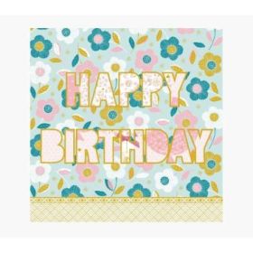 Pictura Tarjeta Arabesque - 16x16cm - Tematica Feliz Cumpleaños - Tarjeta Triptica sin Envoltorio - Incluido Sobre Blanco - Pape