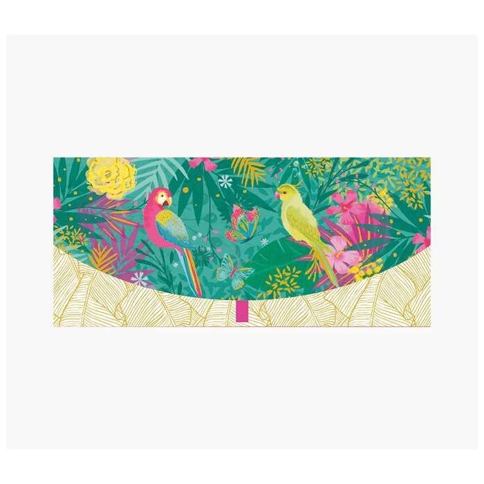 Pictura Tarjeta Money Cards - Tarjeta de Regalo Tipo Sobre Horizontal - Tematica Loros - 21.3x9.6cm - Embolsada Individualmente