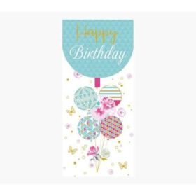 Pictura Tarjeta Money Cards - Tarjeta de Regalo Vertical - Tematica Globos - 9.6x21.3cm - Embolsada Individualmente - Incluido S