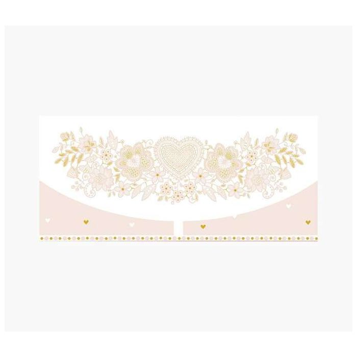 Pictura Tarjeta Money Cards - Tarjeta de Regalo Tipo Sobre Horizontal - Tematica Corazones y Flores - 21.3x9.6cm - Embolsada Ind