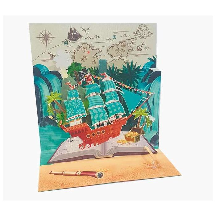 Pictura Tarjeta Felicitacion 3D Pop-Up - Laminas - Purpurina - Relieve - Cortes Laser - 16x16cm - Incluye un Sobre Blanco y Envo