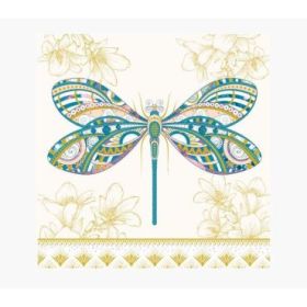 Pictura Tarjeta Arabesque - 16x16cm - Tematica Libelula - Triptica sin Envoltorio - Incluye Sobre Blanco - Papel con Certificaci
