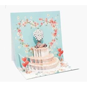 Pictura Tarjeta 3D Pop-Up - 16x16cm - Tematica Corazones - Embolsada Individualmente - Incluye Sobre Blanco - Papel con Certific