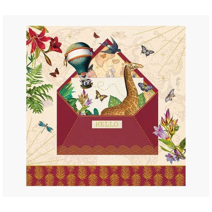 Pictura Tarjeta Arabesque - 16x16cm - Tematica Viaje - Tarjeta Triptica - Incluye Sobre Blanco - Papel con Certificacion FSC