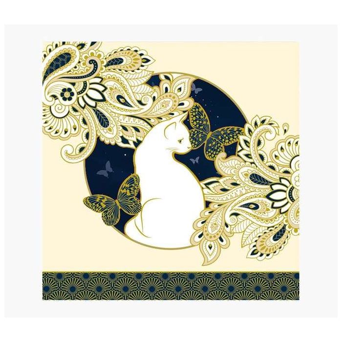 Pictura Tarjeta Arabesque - 16x16cm - Tematica Gatos - Tarjeta Triptica - Incluye Sobre Blanco - Papel con Certificacion FSC