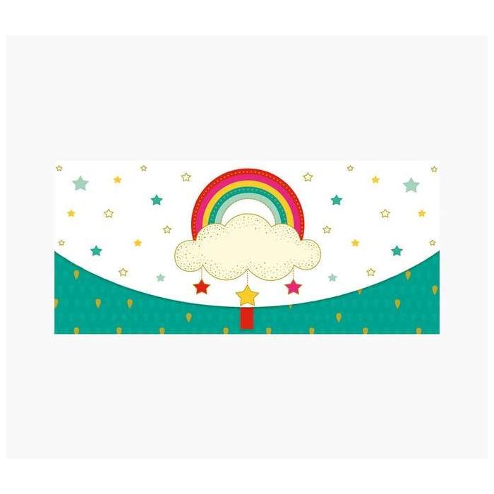 Pictura Tarjeta Money Cards - Tarjeta de Regalo Tipo Sobre Horizontal - Tematica Arcoiris - 21.3x9.6cm - Embolsada Individualmen
