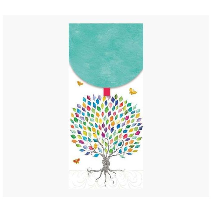 Pictura Tarjeta Money Cards - Tarjeta de Regalo Vertical - 9.6x21.3cm - Tematica Arbol - Embolsada Individualmente - Incluye Sob