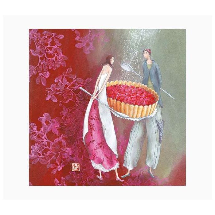 Pictura Gaëlle Boissonnard Tarjeta Doble - Acabado en Barniz de Relieve UV Grueso - Laminado Mate de Tacto Suave - 16x16cm - Pap