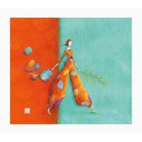 Pictura Gaëlle Boissonnard Tarjeta Doble - Acabado en Barniz de Relieve UV Grueso - Laminado Mate de Tacto Suave - 10.5x21cm - P