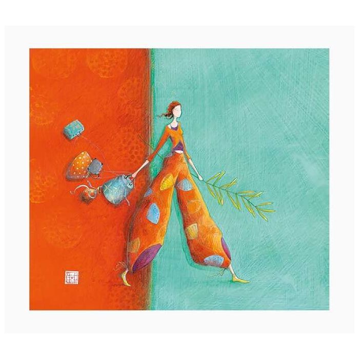 Pictura Gaëlle Boissonnard Tarjeta Doble - Acabado en Barniz de Relieve UV Grueso - Laminado Mate de Tacto Suave - 10.5x21cm - P
