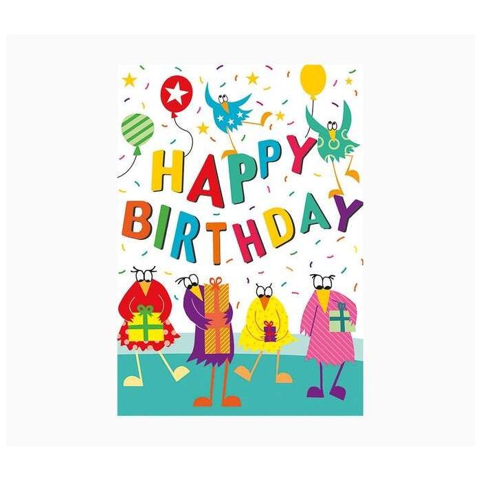 Pictura Zig-Zag Tarjeta Triptica de Felicitacion de Cumpleaños 15x22cm - Incluye Sobre Blanco - Papel con Certificacion FSC